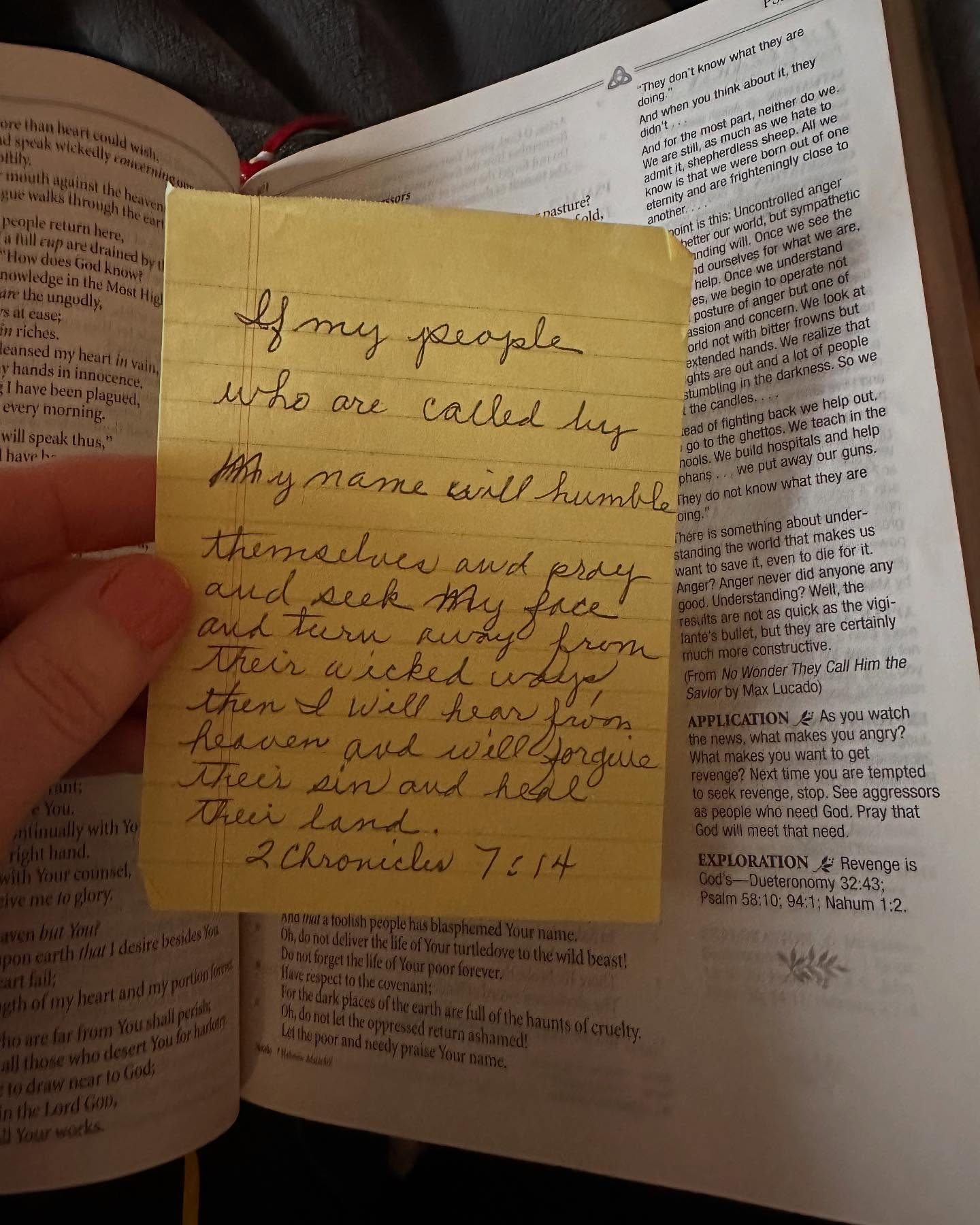 Notes from my Mema stuck in her Bible🥰 these words. Her handwriting. They bring so much comfort. If you do anything for your kids or grandkids, do this. Keep a journal or keep your old study bibles with your notes in them and give them to your kids or your grand kids. ❤️❤️❤️❤️
I don't feel so good today but these words and her hand writing are brining me back to life.